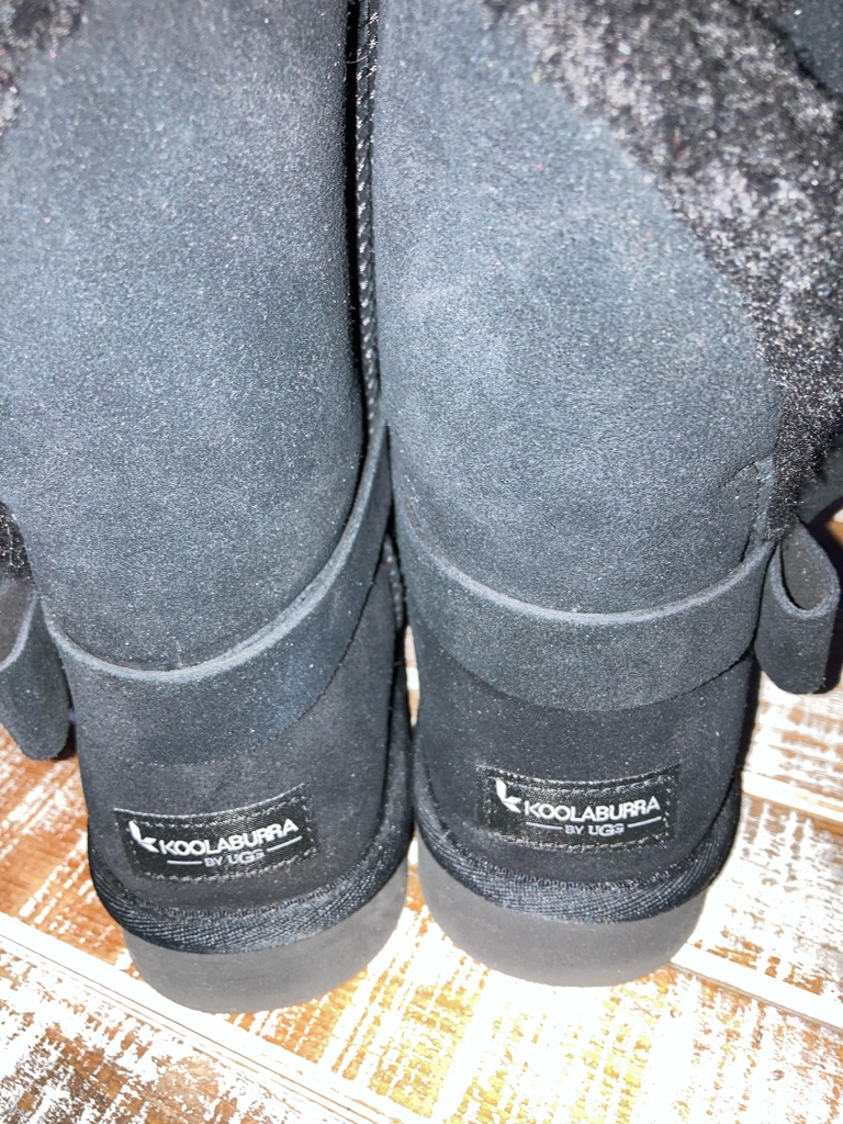 Koolaburra Black Suede Fur-Trim Winter Boots With Back Bow — image 2 of 6